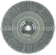 Weiler 36206 Wolverine 8" Crimped Wire Wheel .014" Steel Fill Wide Face 5/8" Arbor Hole