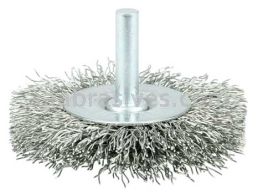 Weiler 36211 Wolverine 3" Crimped Wire Wheel .012 Steel Fill 1/4" Stem Steel Wire