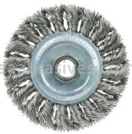 Weiler 36213 Wolverine 4" Knot Wire Wheel Standard Twist .014" Stainless Steel 5/8"-11 UNC Nut