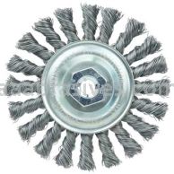 Weiler 36215 Wolverine 4" Knot Wire Wheel Standard Twist .014" Steel Fill M10x1.25 Nut