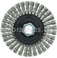 Weiler 36219 Wolverine 4" Knot Wire Wheel Stringer Bead Twist .020" Stainless Steel Wire 5/8"-11 UNC Nut