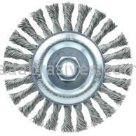 Weiler 36224 Wolverine 6" Knot Wire Wheel Standard Twist .025" Steel Fill 5/8"-11 UNC Nut