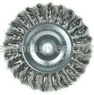 Weiler 36226 Wolverine 4" Knot Wire Wheel Standard Twist .014" Steel Fill 1/2"-3/8" Arbor Hole