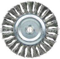 Weiler 36227 Wolverine 6" Knot Wire Wheel Standard Twist .014" Steel Fill 5/8"-1/2" Arbor Hole