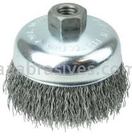Weiler 36236 Wolverine 4" Crimped Wire Cup Brush .020" Steel Fill 5/8"-11 UNC Nut