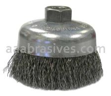 Weiler 36237 Wolverine 6" Crimped Wire Cup Brush .020" Steel Fill 5/8"-11 UNC Nut