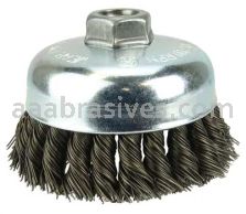 Weiler 36244 Wolverine 4" Knot Wire Cup Brush .025" Steel Fill 5/8"-11 UNC Nut