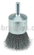 Weiler 36249 Wolverine 1" Crimped Wire End Brush .0104" Steel Fill 1/4" Stem
