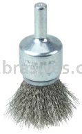 Weiler 36283 Wolverine 3/4" Crimped Wire End Brush .006" Stainless Steel Fill 1/4" Stem