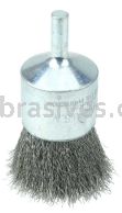 Weiler 36285 Wolverine 1" Crimped Wire End Brush .006" Stainless Steel Fill 1/4" Stem