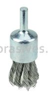 Weiler 36287 Wolverine 3/4" Knot Wire End Brush .014" Stainless Steel Fill 1/4" Stem
