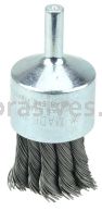 Weiler 36288 Wolverine 1" Knot Wire End Brush .014" Steel Fill 1/4" Stem
