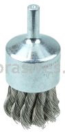 Weiler 36289 Wolverine 1" Knot Wire End Brush .014" Stainless Steel Fill 1/4" Stem