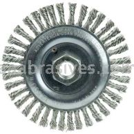 Weiler 36296 Wolverine 5" Knot Wire Wheel Stringer Bead Twist .020" Stainless Steel Fill 5/8"-11 UNC Nut