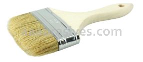 Weiler 40071 4" Chip & Oil Brush 5/8" Thick White Bristle 1-5/8" Trim Length Wood Handle