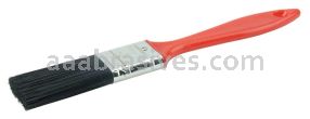 Weiler 40107 1" Industrial Varnish Brush Black Polyester 2" Trim Length Red Plastic Handle