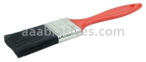Weiler 40108 1-1/2" Industrial Varnish Brush Black Polyester 2" Trim Length Red Plastic Handle