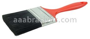 Weiler 40110 3" Industrial Varnish Brush Black Polyester 2-1/4" Trim Length Red Plastic Handle