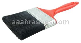 Weiler 40111 4" Industrial Varnish Brush Black Polyester 2-3/4" Trim Length Red Plastic Handle