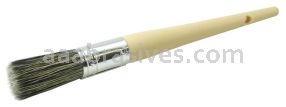 Weiler 40120 #6 13/16" Round Sash Brush Grey Bristle Fill 2" Trim Length Plain Foam Handle