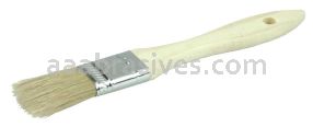 Weiler 40179 1" Vortec Pro Chip & Oil Brush White Bristle 1-1/2" Trim Length Wood Handle