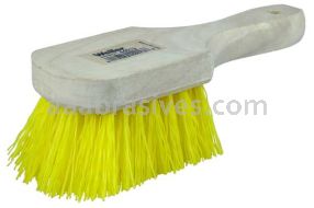 Weiler 44013 8" Utility Scrub Brush Yellow Polypropylene Fill Short Handle Wood Block
