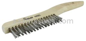 Weiler 44062 Hand Wire Scratch Brush .012 Stainless Steel Fill Shoe Handle 2 x 17 Rows