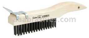 Weiler 44065 Hand Wire Scratch Brush with Scraper .012 Carbon Steel Fill Shoe Handle 4 x 16 Rows