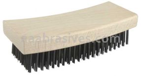 Weiler 44066 Block Type Scratch Brush .012 Carbon Steel Fill Curved Face