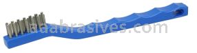 Weiler 44075V Small handle Wire Scratch Brush Stainless Steel Fill Plastic Block 3 x 7 Rows Vending Ready