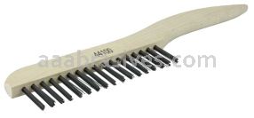 Weiler 44100 Hand Wire Scratch Brush .012 Carbon Steel Fill Shoe Handle 1 x 17 Rows