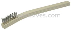 Weiler 44167 Small Hand Wire Scratch Brush Stainless Steel Fill Wood Block 3 x 7 Rows