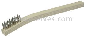 Weiler 44167V Small Handle Wire Scratch Brush Stainless Steel Fill Wood Block 3 x 7 Rows Vending Ready