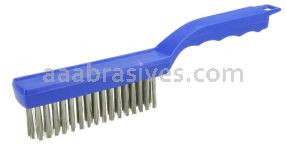 Weiler 44299 Hand Wire Scratch Brush .012 Stainless Steel Fill 4 x 16 Rows Plastic Block
