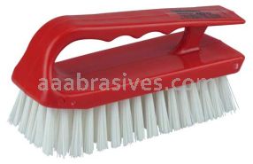 Weiler 44395 6" Scrub Brush Finger Grip Handle White Polypropylene Fill