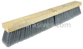 Weiler 44553 24" Contractor Floor Broom Fine Flagged Silver Polystyrene Fill Includes Brace
