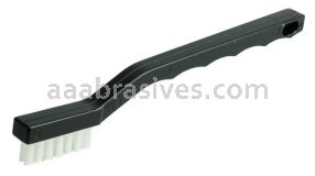 Weiler 44609 Small Hand Wire Scratch Brush .012 White Nylon Fill Plastic Block 3 x 7 Rows