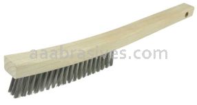 Weiler 44660 Plater's Brush Stainless Steel Fill 3 x 19 Rows Curved Handle
