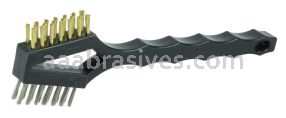 Weiler 44732 Double Sided V-Shape Scratch Brush .006 Brass & .006 Stainless Steel Fill Plastic Block,3 x 7 Rows