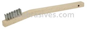 Weiler 44805 Vortec Pro Small Hand Wire Scratch Brush Stainless Steel Fill Wood Handle 3 x 7 Rows