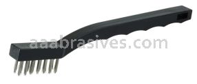 Weiler 44806 Vortec Pro Small Hand Wire Scratch Brush Stainless Steel Fill Plastic Handle 3 x 7 Rows
