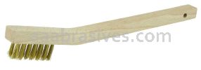 Weiler 44810 Vortec Pro Small Hand Wire Scratch Brush Brass Fill Wood Handle 3 x 7 Rows