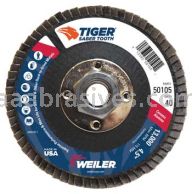 Weiler 50105V 4-1/2" Tiger Ceramic Abrasive Flap Disc Angled Type 29 Pheonlic Back 40C 5/8"-11 UNC Nut Vending