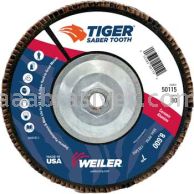 Weiler 50115 7" Tiger Ceramic Abrasive Flap Disc Conical Type 29 Phenolic Backing 80C 5/8"-11 UNC Nut