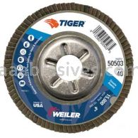 Weiler 50503 4" Tiger Disc Abrasive Flap Disc Conical Type 29 Aluminum Backing 40 Z 5/8" Arbor Hole