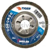Weiler 50504 4" Tiger Disc Abrasive Flap Disc Conical Type 29 Aluminum Backing 60 Z 5/8" Arbor Hole
