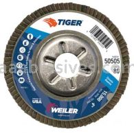 Weiler 50505 4" Tiger Disc Abrasive Flap Disc Conical Type 29 Aluminum Backing 80 Z 5/8" Arbor Hole