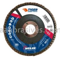 Weiler 50540 5" Tiger Ceramic Abrasive Flap Disc Conical Phenolic Backing 80C 7/8" AH