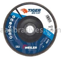Weiler 50823 7" Big Cat Abrasive Flap Disc Flat Type 27 Phenolic Backing 40 Z 7/8" Arbor Hole