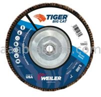 Weiler 50843 7" Big Cat Abrasive Flap Disc Flat Type 27 Phenolic Backing 40 Z 5/8"-11 UNC Nut